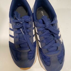 Adidas Cloudfoam Navy and White Sneakers